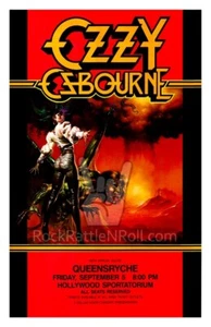 OZZY OSBOURNE METALLICA HOLLYWOOD FLA 1986 POSTER 11x17 SPEAK OF THE DEVIL ART - Picture 1 of 1