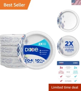 10 Inch Disposable Paper Plates - 204 Count, Perfect for All Meals & Gatherings - Picture 1 of 10