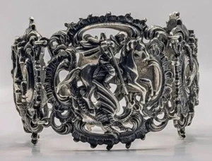 Mächtiges Armband 835 Silber Hl. Georg Drachentöter 84 Gramm Tracht Art.-Nr:1446 - Bild 1 von 7
