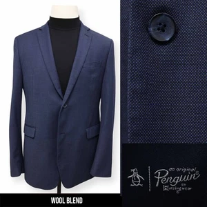 ORIGINAL PENGUIN mens blue nailhead SLIM FIT sport coat suit jacket blazer 42 L - Picture 1 of 14