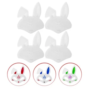 4 Pcs Blank Rabbit Mask Masks for Masquerade Ball Carnival Women - Imagen 1 de 12