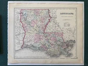 Colton 1857 Map of Louisiana - Picture 1 of 3