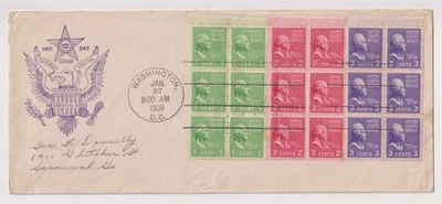 E4514: US #804b, 806b, 807a on (1) 1/27/39 FDC; Brookman - Image 1 of 2