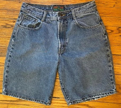 Pantalones Cortos de Jean Azul Denim Vintage Años 90 Estructura Y2K Para Hombre 33 Foto 1 de 4