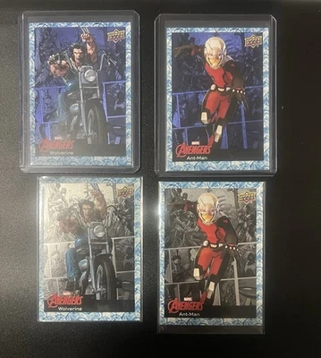 LOTE DE CARTAS COLECCIONABLES DE MARVEL AVENGERS DE MAZO SUPERIOR | Ant-Man & Wolverine | Juego de 4 cartas Foto 1 de 4