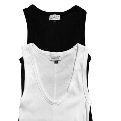 Lote de 2 - Camisetas sin mangas Universal Thread para mujer negras blancas medianas algodón spandex  Foto 1 de 4