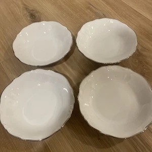 "Frutero Winterling Bavaria Fine China 5"" borde platino blanco 1918-1935 redondo" - Imagen 1 de 6