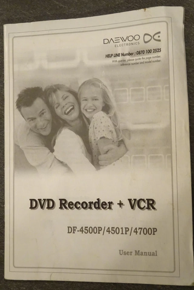 Daewoo DVD Recorder & VCR DF-4500P/4501P/4700P User Manual - Image 1 of 1