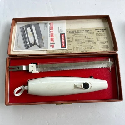 Cuchillo Cortador Eléctrico Universal Vintage GE UK-1 en Estuche Probado Funciona Foto 1 de 4