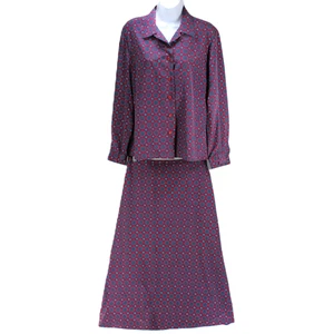 Falda Top Para Mujer Haberdashery Leslie Fay 12 Petite 12P Medallion Grandmacore - Imagen 1 de 7