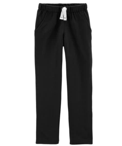 Carter’s Kid’s Black Pull On Drawstring Fleece Straight Leg Sweatpants Size 4 - Picture 1 of 11