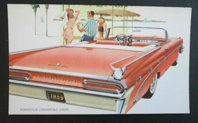 Pontiac Bonneville 1959 convertible cupé postal publicitaria original Foto 1 de 2