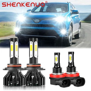 Para For Toyota RAV4 2016 2017 2018 Faros LED + Kits de luces antiniebla 6000K - Picture 1 of 12