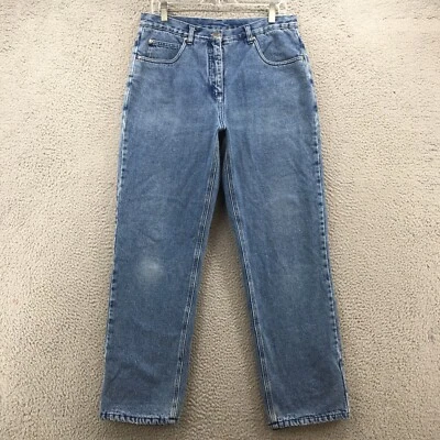 Pantalones de mezclilla rectos Woolrich para mujer 12 azules tiro medio botón 5 bolsillos cremallera forrados Foto 1 de 4