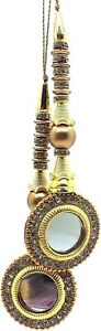 Fancy Round Mirrored Latkan/Tassel with Embellish Rhine Stone Bridal accessories