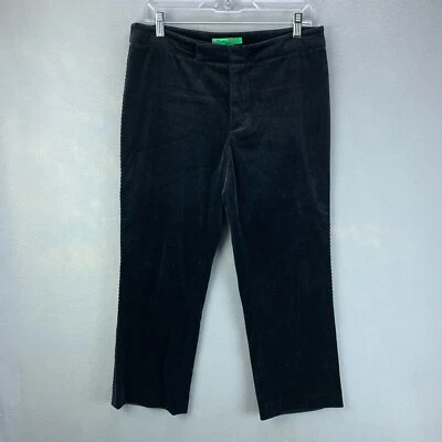 Pantalones Tibi para mujer 8 negros de terciopelo corto de encaje recto tiro medio vacaciones Foto 1 de 4