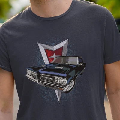 Camisa Coche Clásico Con Azul 64 Pontiac GTO -Camiseta Unisex con Muscle Car Foto 1 de 4