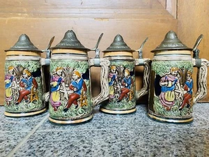 4 Vintage Keramik Bierkästen Schloss Anholt Germany Made In Japan Top Zustand - Bild 1 von 12