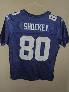 Reebok Youth Med Jeremy Shockey Jersey #80 NY Giants Vintage Blue White 10/12  - Picture 1 of 4
