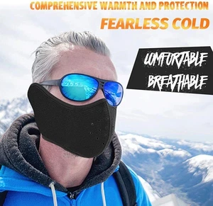 Winter Fleece Warmer Motorcycle Face Mask Breathable Ski Mask Scarf Cycling Mask - Picture 1 of 6