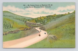 Mt. Vernon Canyon Highway U.S. 40 Denver CO Vintage Linen Postcard - Picture 1 of 2