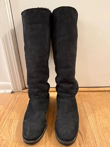 Coach Eliza Curly Shearing Tall Black Boots Size 10 B $400 - Picture 1 of 10