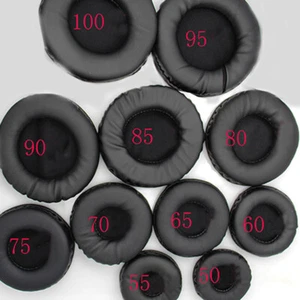 50mm-100mm Earphone Protection Cover Sponge Cover Ear Cover Cushion-Round Black - Picture 1 of 16