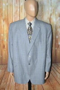 Jack Victor Men Wool Silk Check Houndstooth 2 Front Button Sports Coat Sz 54PR - Picture 1 of 12