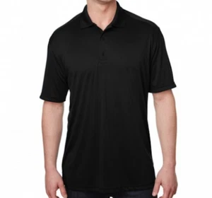 NEU Gildan schwarz Polo Golf Shirt Herren L/2XL Polyester UPF 50 feuchtigkeitsableitend - Bild 1 von 1