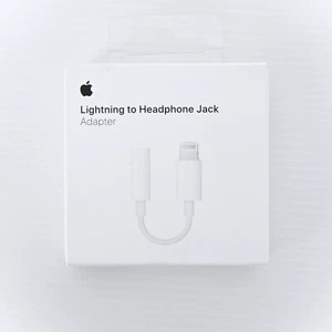 Genuine Apple Lighting to Headphone Jack Adapter White iPhone iPad iPod NEW - Picture 1 of 11