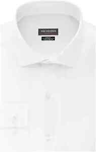 Van Heusen Men's Dress Shirt Slim Fit Traveler Stretch White