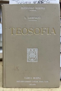 (Manuali Hoepli) G. Giordano - TEOSOFIA - I EDIZIONE - Hoepli 1907 - Imagen 1 de 1