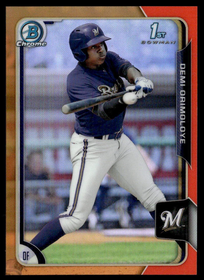 2015 Bowman Draft #5 Demi Orimoloye BASEBALL Milwaukee Brewers - Image 1 of 2
