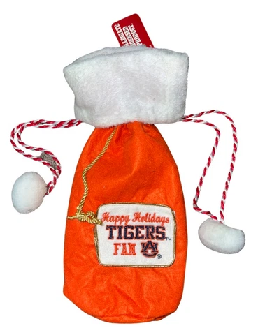 Happy Holidays University of Iowa Tigers Santa Drawstring Wine Gift Sack Bag Cover