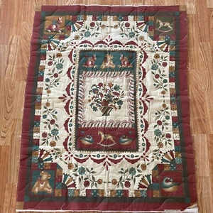 PREQUILTED Folk Country Floral Duck Toys Cheater Panel Cuddle Prints - Picture 1 of 7