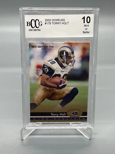 Donruss #179 2002 Torry Holt BCCG 10 grados como nuevo + Rams tarjeta de fútbol losa - Imagen 1 de 3