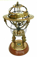 Solid Brass Armillary Dial 18" Sphere World Globe Desktop Table Lion Armillary