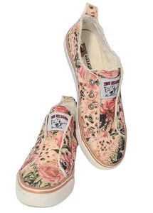 True Religion Women's Pink Floral Korey Low Top Canvas Slip On Shoes Size 7.5  - Picture 1 of 9