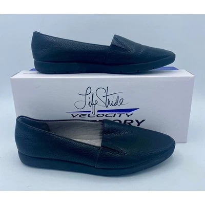 Life Stride Heidi Negro Flotador Mocasín Plano Velocidad Cómodo Zapatos Sin Cordones 7M Foto 1 de 4