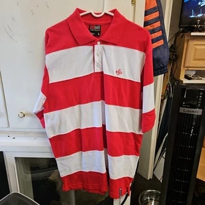 South Pole Red & White Polo Mens Shirt Size L - Picture 1 of 3
