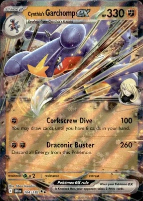Pokemon Cynthia's Garchomp ex SV10: Destined Rivals 104/182 Near Mint NM - Image 1 of 2