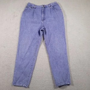 Vtg Lee Jeans Women's 18M Stone Denim Pleated Tapered High Rise 80s 90s USA Made - Picture 1 of 17