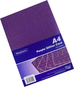 Stephens A4 Glitter Purple Card 220gsm 10shts - Picture 1 of 1