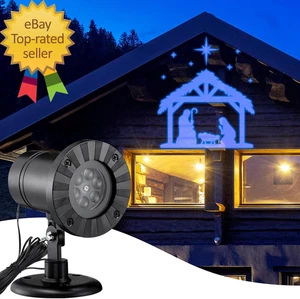 Weihnachtskrippe Außenprojektor Christliches Thema Heilige Nacht Szene   - Bild 1 von 5