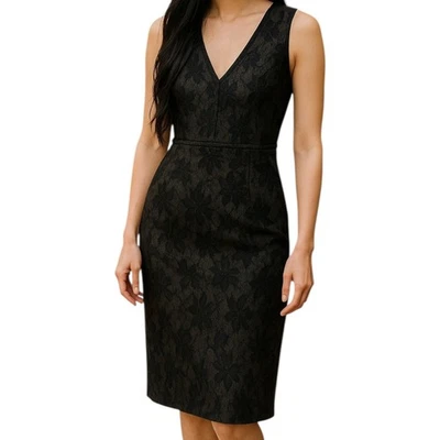 fuzzi jean paul gaultier women’s size medium black mesh floral lace dress - Image 1 of 4