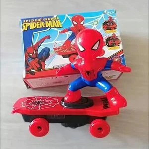 New The Avengers Spiderman Automatic Flip Rotation Skateboard Acousto-optic Car - Picture 1 of 5
