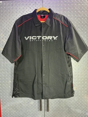Victory Motorcycle Mechanics Shirt Size Small Button Up Short Sleeve Biker - Image 1 of 4