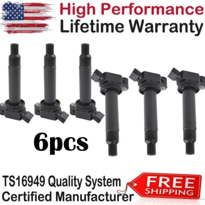 6pack UF267 Ignition Coils For Toyota Avalon Lexus ES300 3.0L V6 2001 2002 2003 - Image 1 of 4