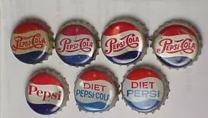 Tapas de botella de soda Pepsi / dieta - 7 piezas - 6C - Imagen 1 de 1