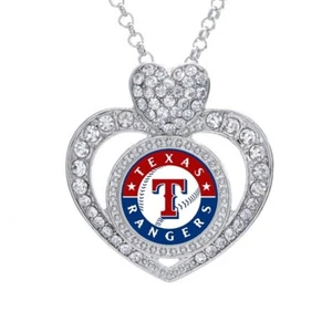 Texas Rangers New 2024 Style Womens CZ Pendant And Sterling Silver Necklace D21 - Picture 1 of 5